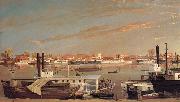 George Tirrell View of Sacramento,California,From Across the Sacramento River oil painting